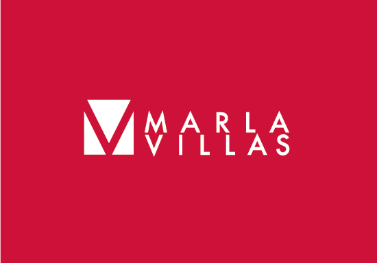 Logo MARLA VILLAS St Barth fond rouge